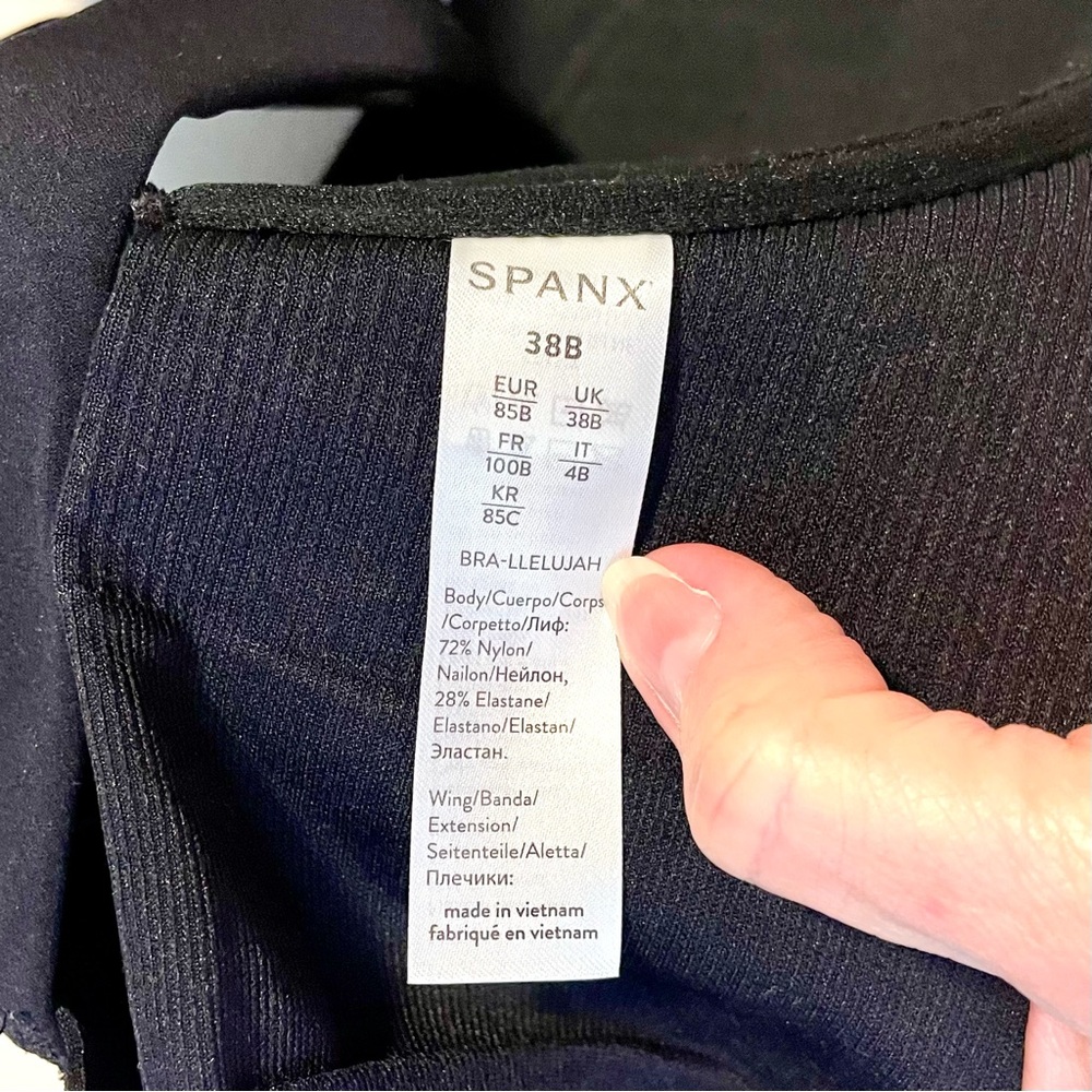 *EUC* Spanx Bra-llelujah Bra - #30011R -Sz 38B - Black -Front Close/Plunge/Lift - Picture 3 of 5
